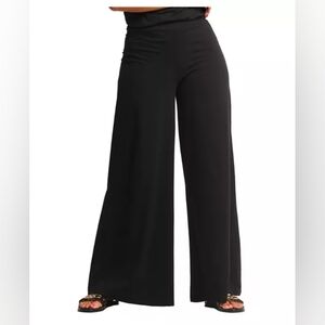 Dai Moda Wide Leg Pull On Palazzo Pants In Black Size XL